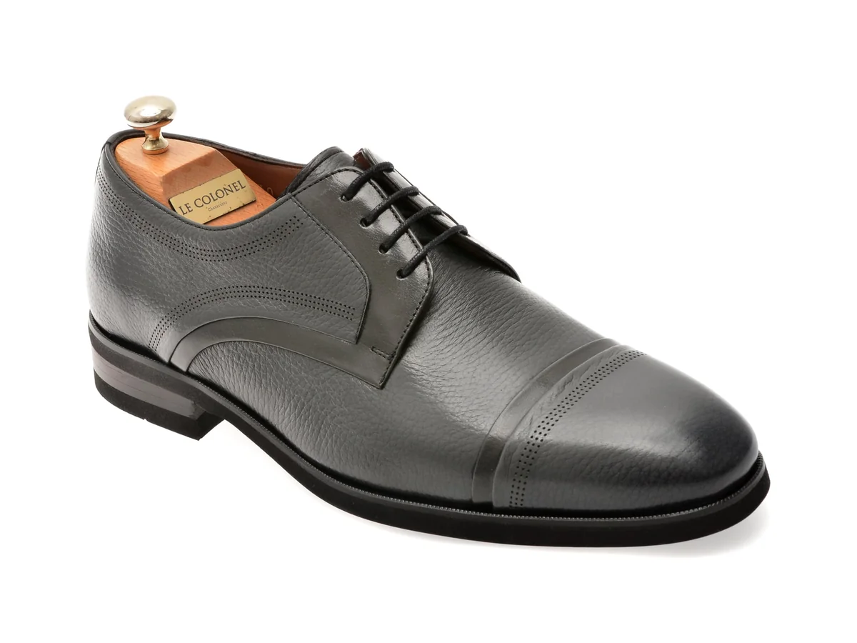 Pantofi Eleganti Le Colonel Gri, 48470, Din Piele Naturala
