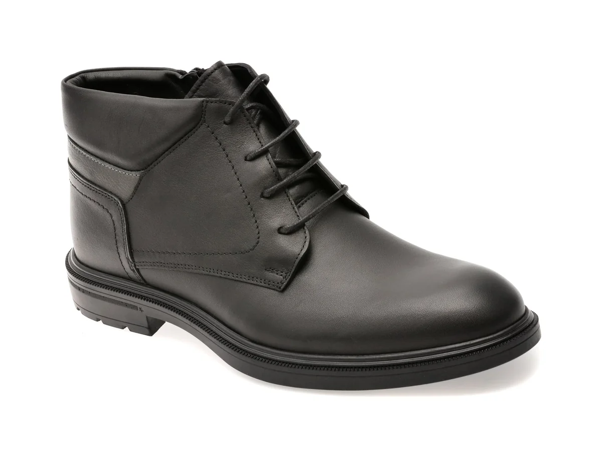 Ghete Elegante Otter Negre, A65, Din Piele Naturala