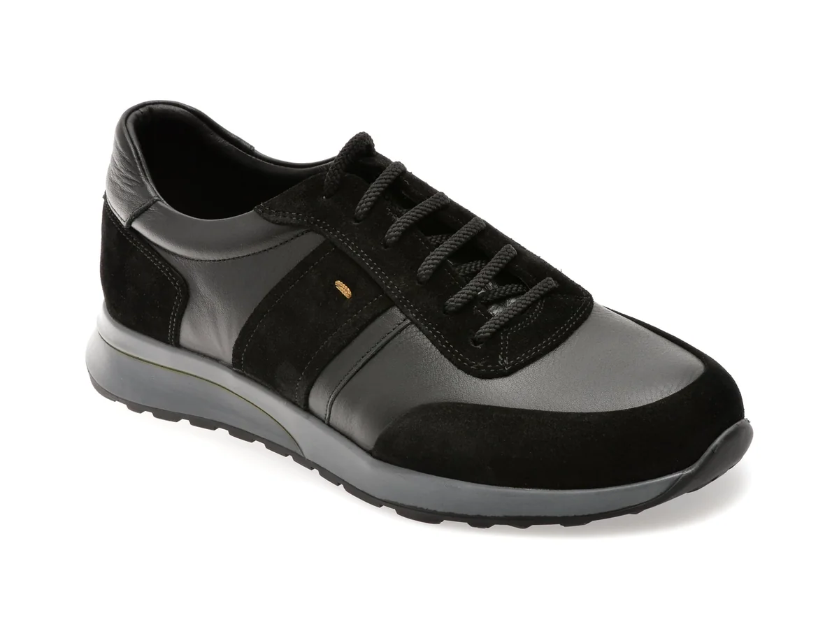 Pantofi Sport Otter Negri 6541 Din Piele Naturală