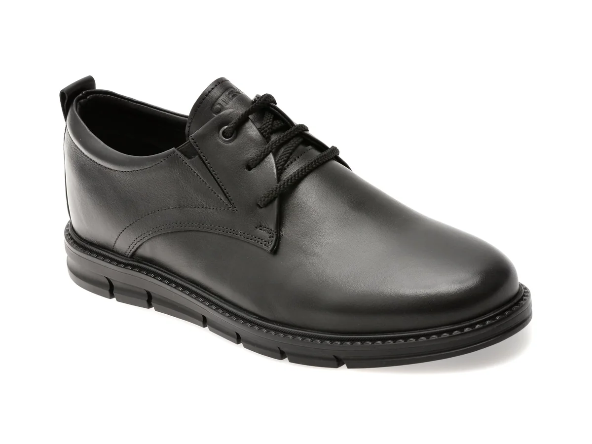 Pantofi Eleganți Otter Negri, Ttr1, Din Piele Naturală