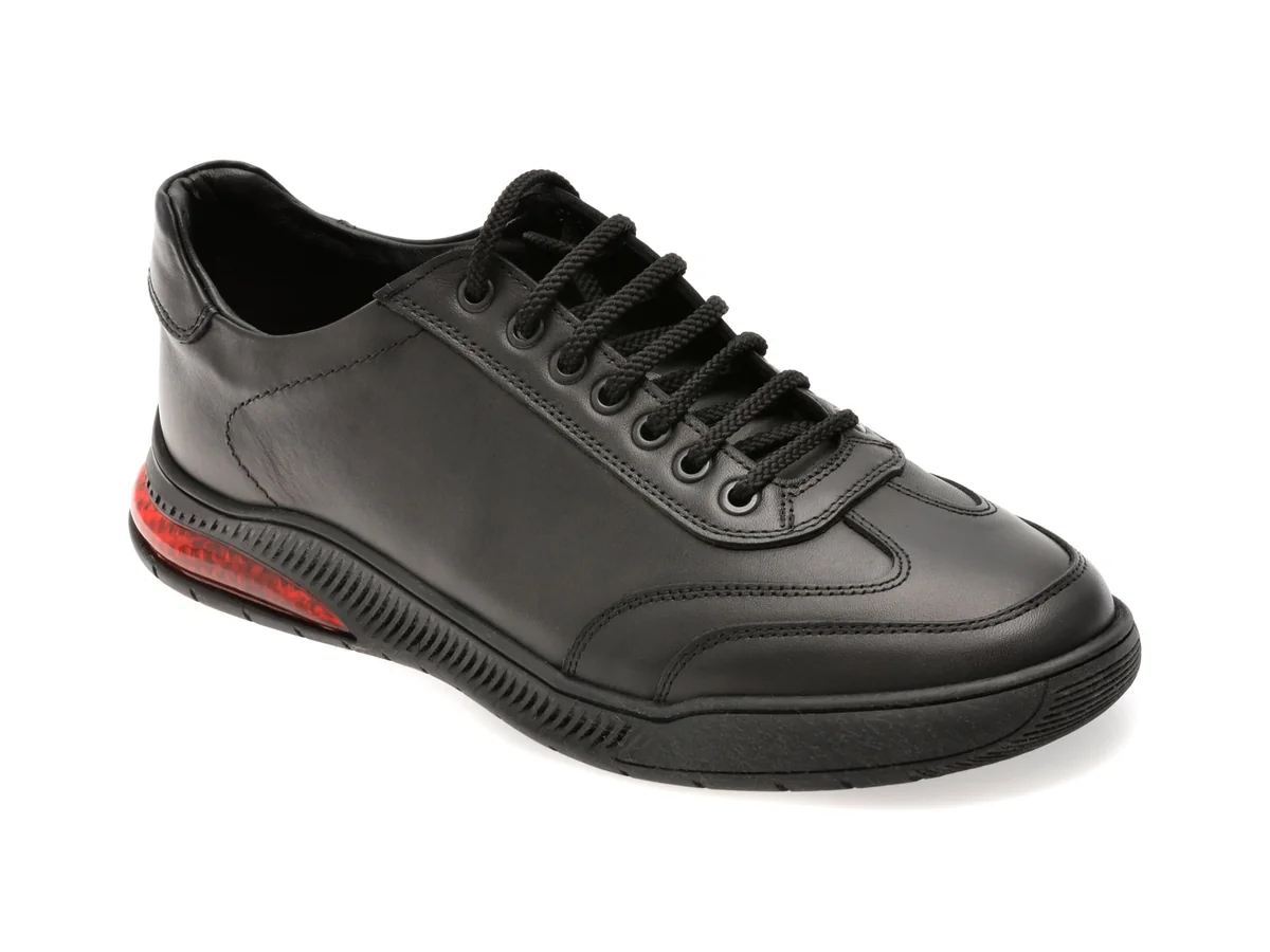Pantofi Sport Otter Negri, PZN1, Din Piele Naturală