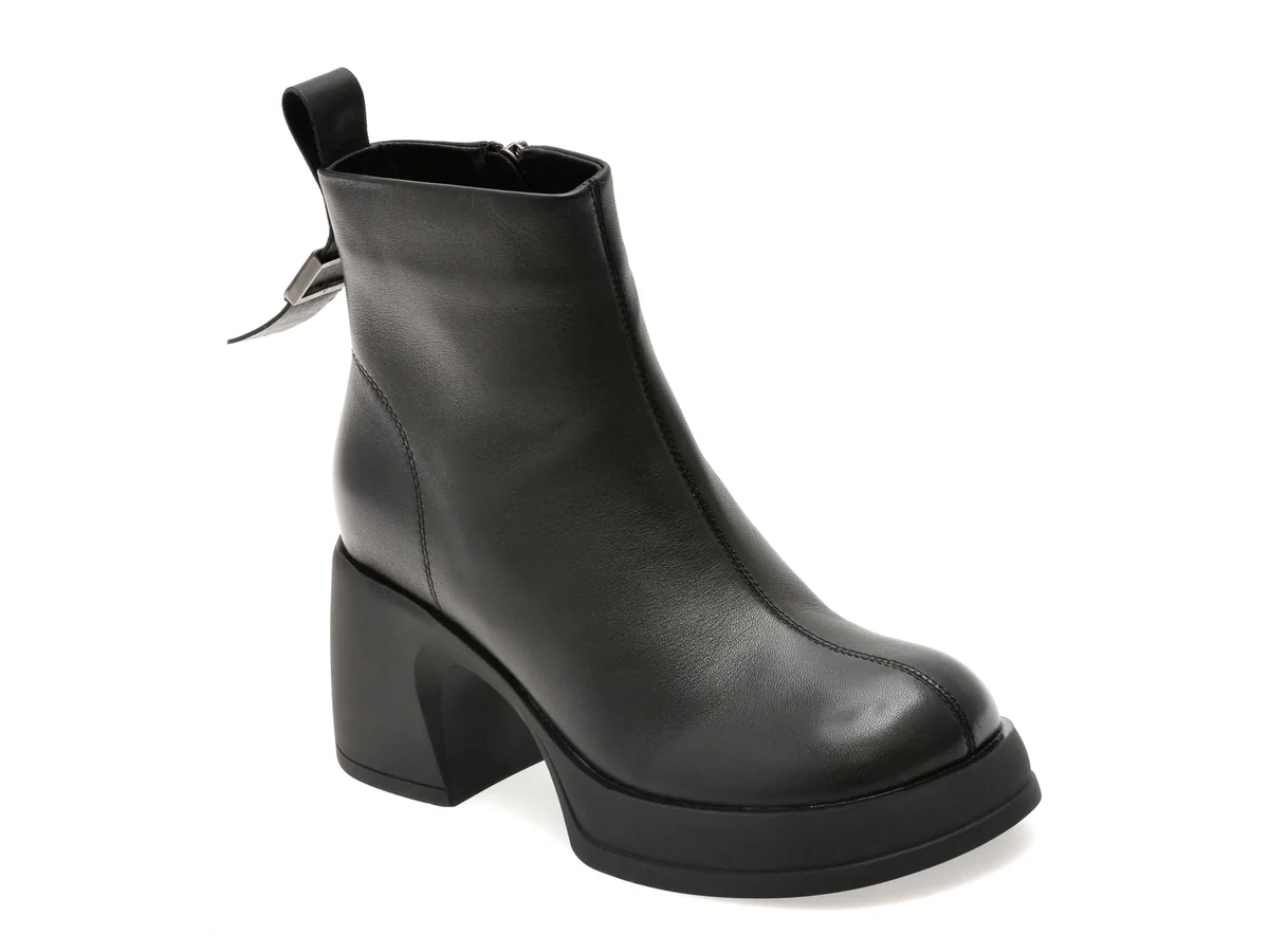 Ghete Flavia Passini Negre, 75002, Din Piele Naturala