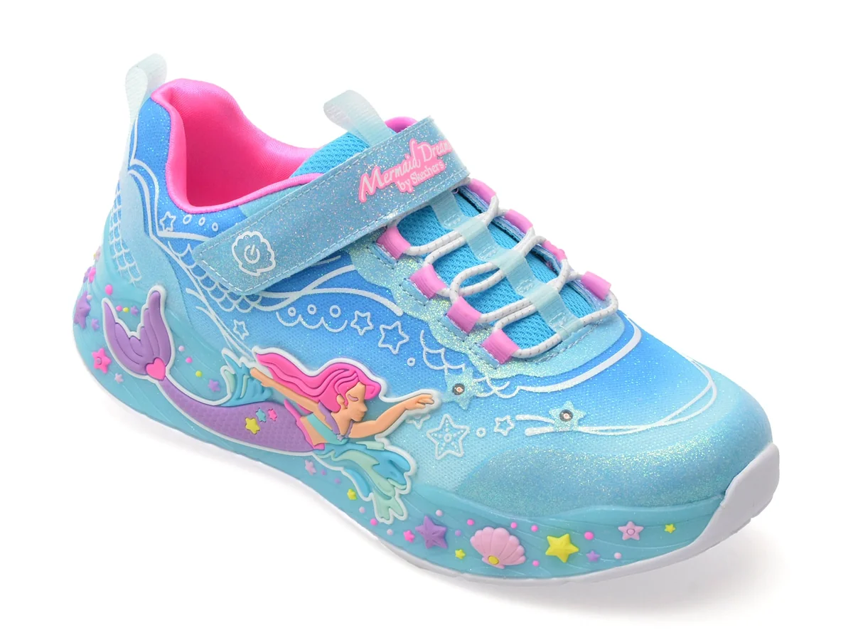 Pantofi Sport Skechers Albastri, Mermaid Dreams, Din Material Textil