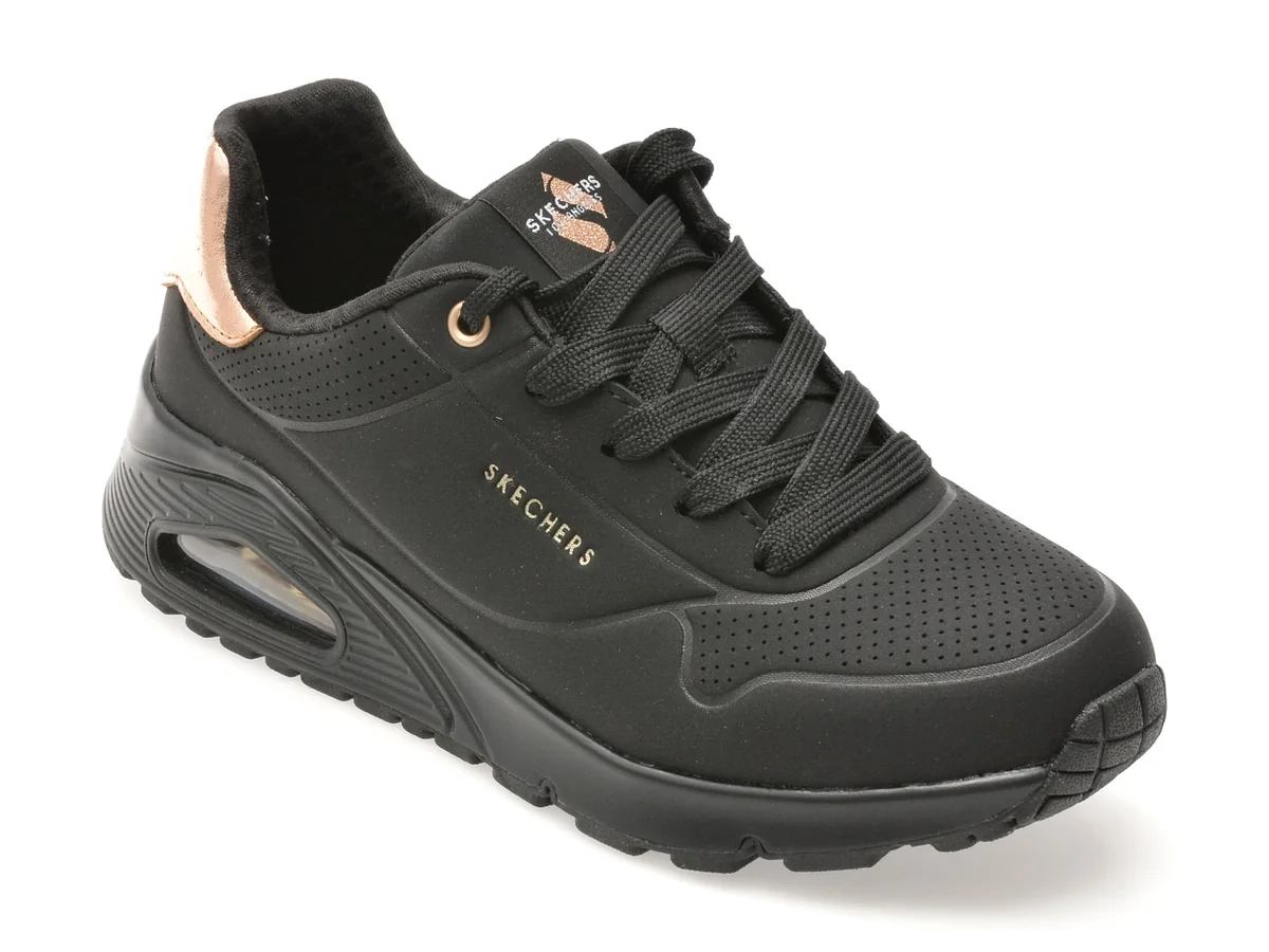 Pantofi Sport Skechers Negri, Uno Gen1, Din Piele Ecologica