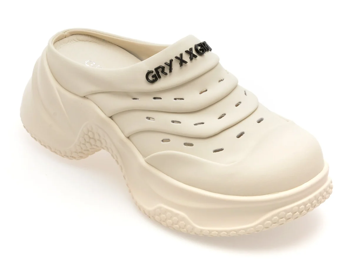 Papuci Gryxx Albi, 6119, Din Piele Naturala