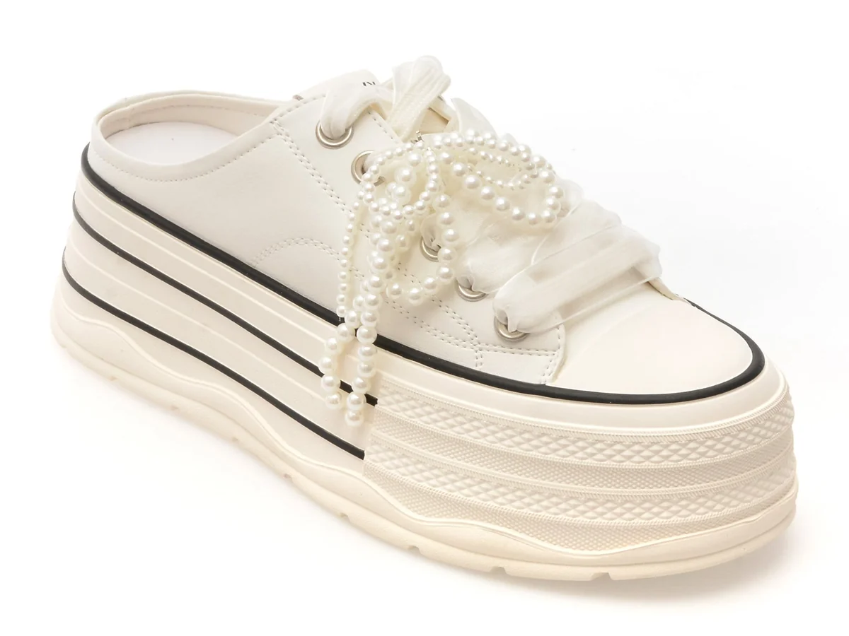 Papuci Gryxx Albi, 2807, Din Piele Naturala