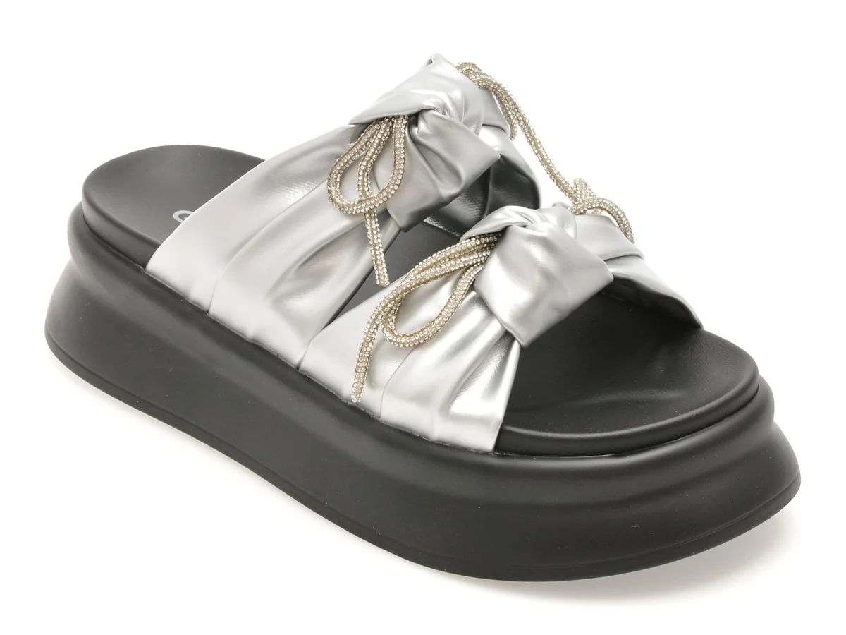 Papuci Gryxx Argintii 923 Din Material Textil