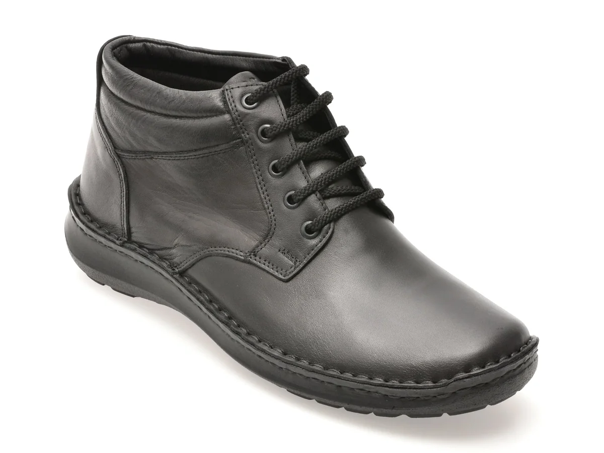 Ghete Otter Negre 9591 Din Piele Naturala