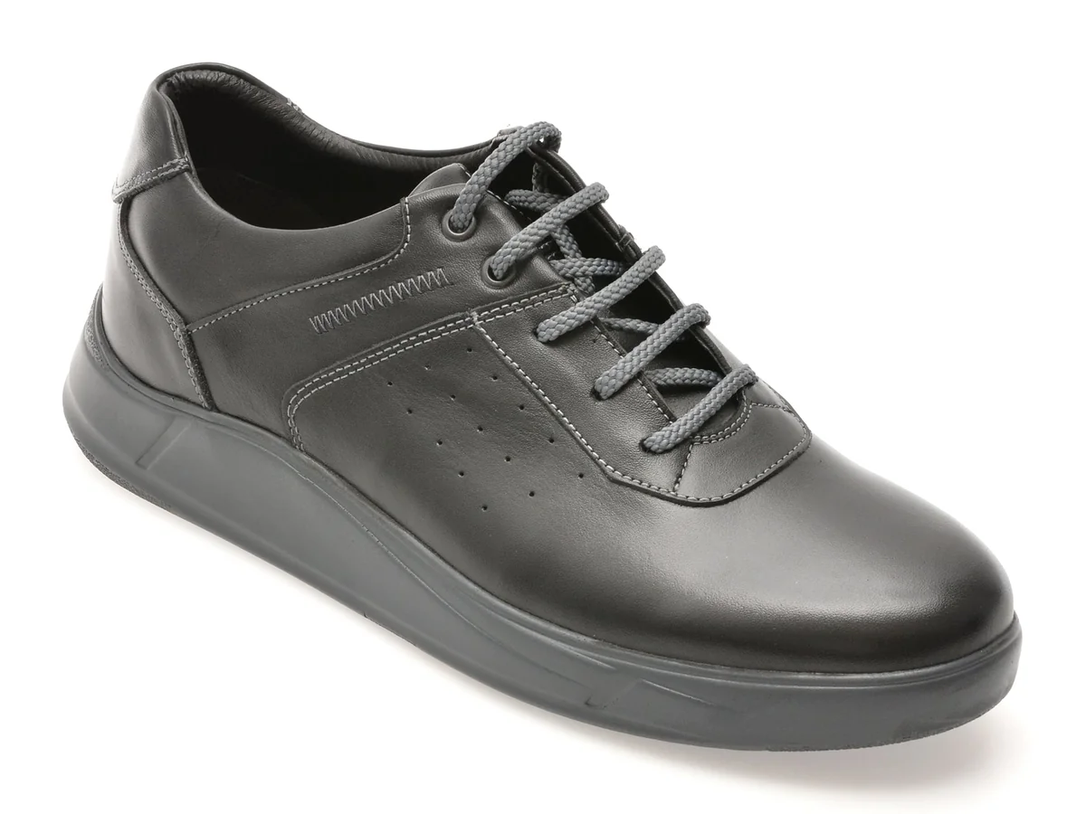 Pantofi Otter Negri, 2055273, Din Piele Naturala