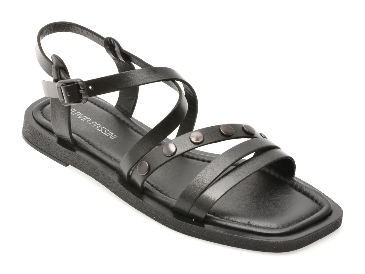 Sandale Flavia Passini Negre, 203M757, Din Piele Naturala
