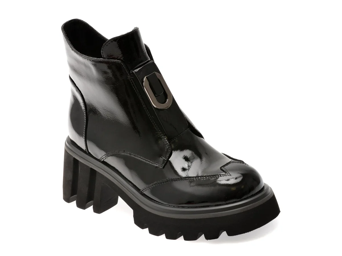 Ghete Gryxx Negre RT4011, Din Piele Naturala Lăcuită