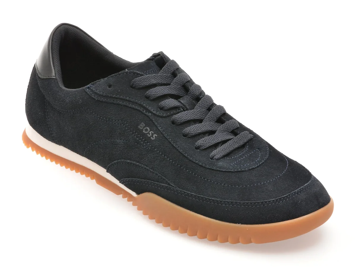 Pantofi Sport BOSS Bleumarin, 8707, Din Piele Întoarsă