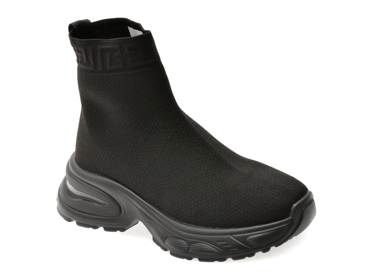 Ghete Flavia Passini Negre, 1009, Din Material Textil