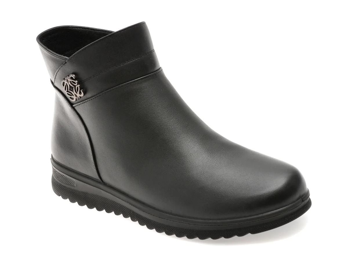 Ghete Flavia Passini Negre, 750, Din Piele Naturală