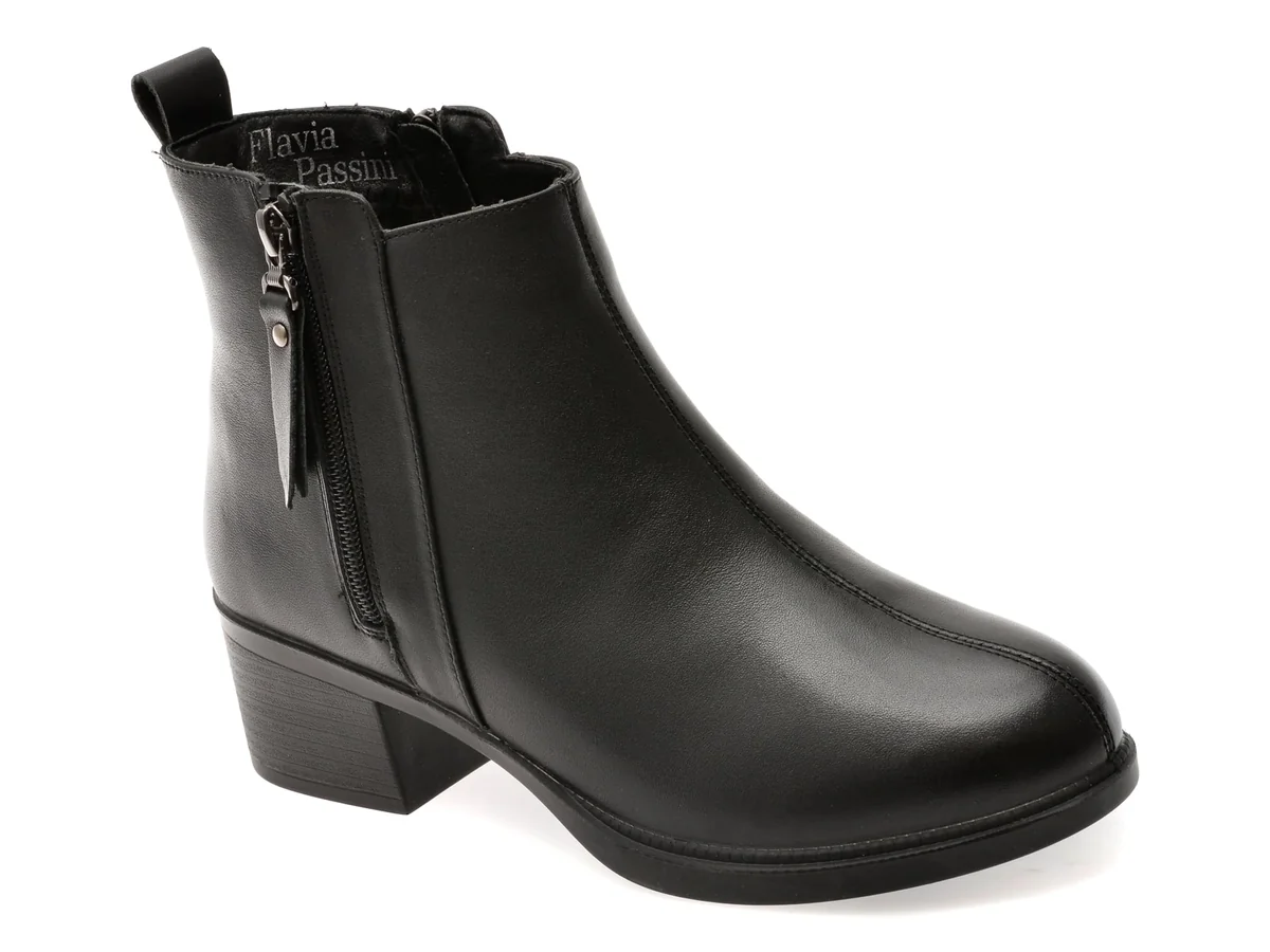 Ghete Flavia Passini Negre, 22600, Din Piele Naturala