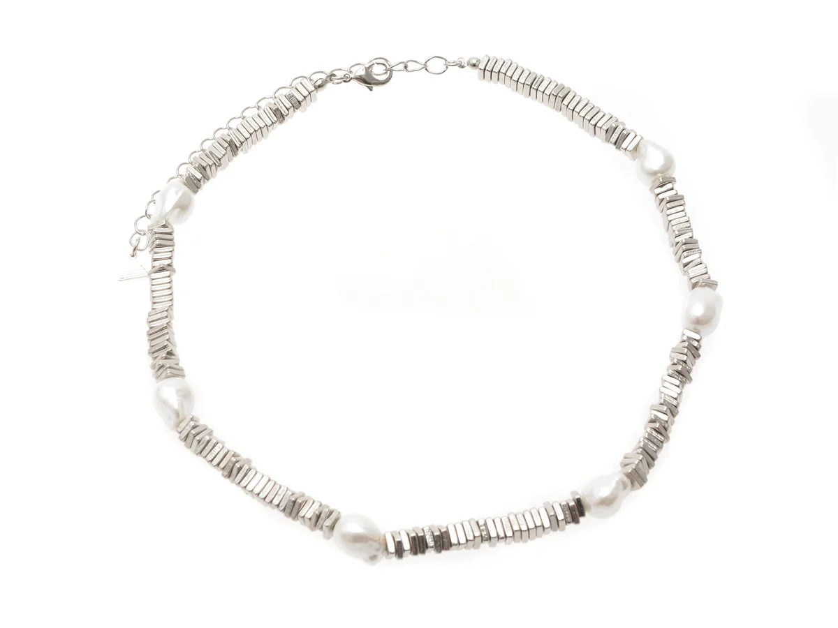 Colier Aldo Argintiu, Amelinna 040, Din Metal