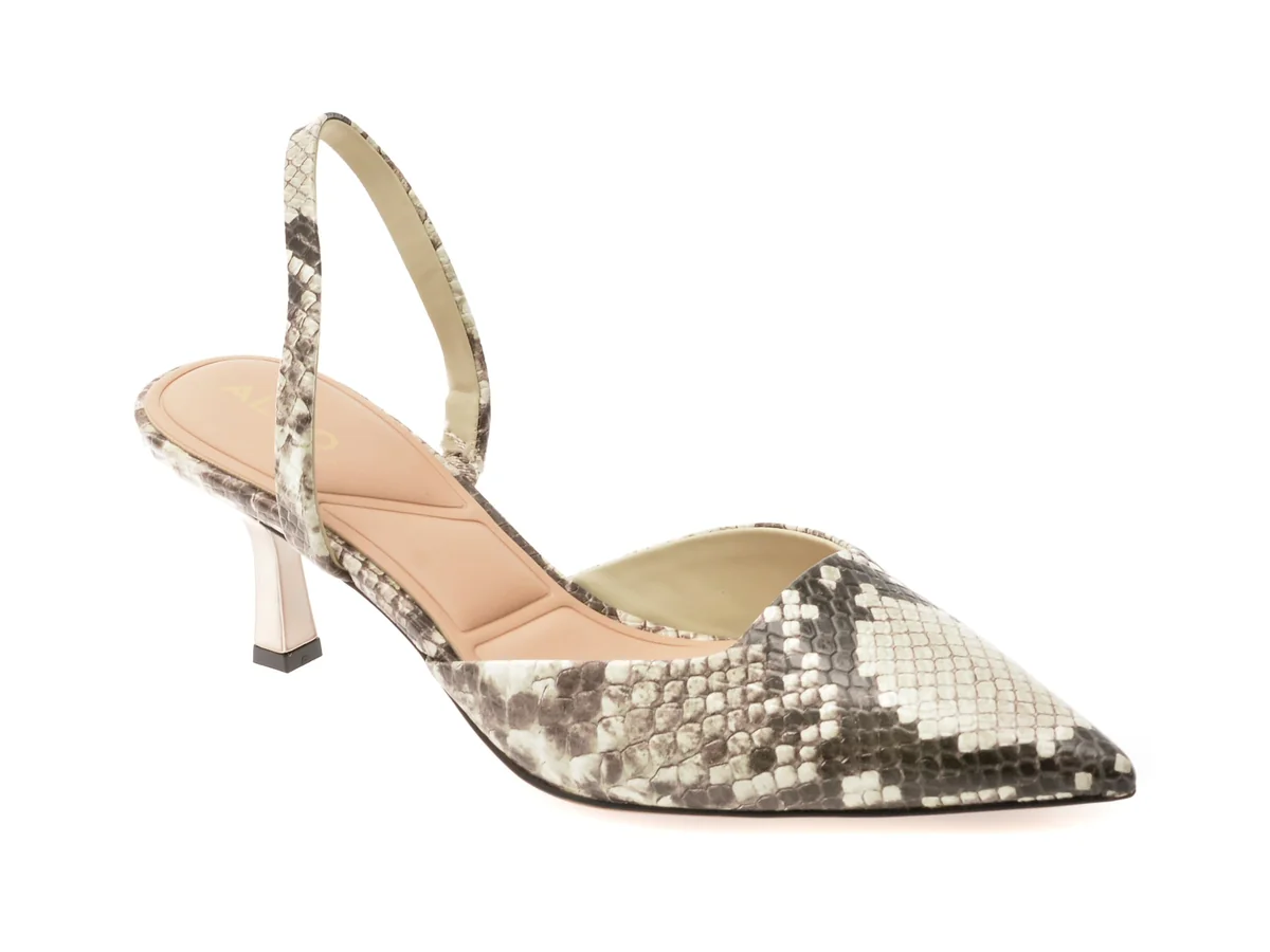 Pantofi Eleganți Aldo Alb-Negru Gavedessi 122, Din Piele Naturală