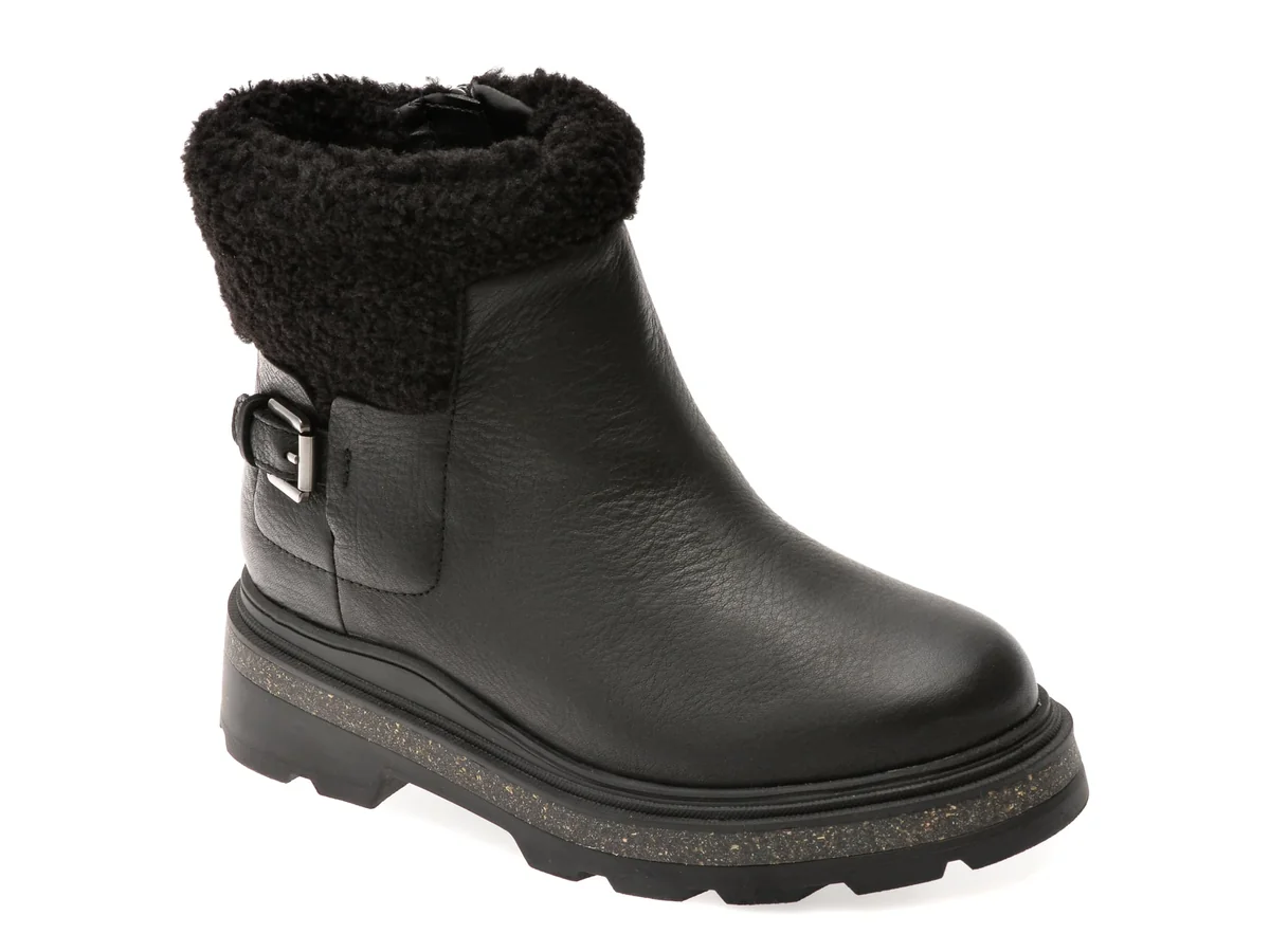 Ghete Clarks Negre, Hencroft Madi Wp, Din Piele Naturală