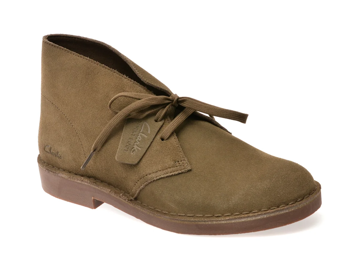 Ghete Clarks Kaki, Desert Bt Evo, Din Piele Întoarsă