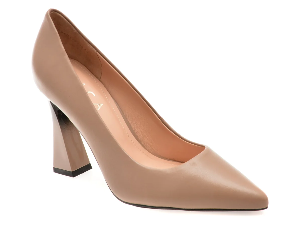 Pantofi Eleganti Epica Gri, 9649835, Din Piele Naturala