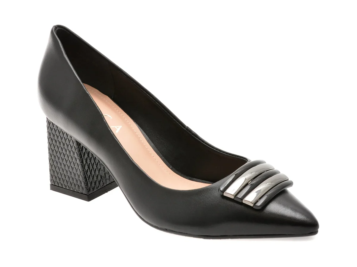 Pantofi Eleganți Epica Negri 1131665 Din Piele Naturală Lăcuită
