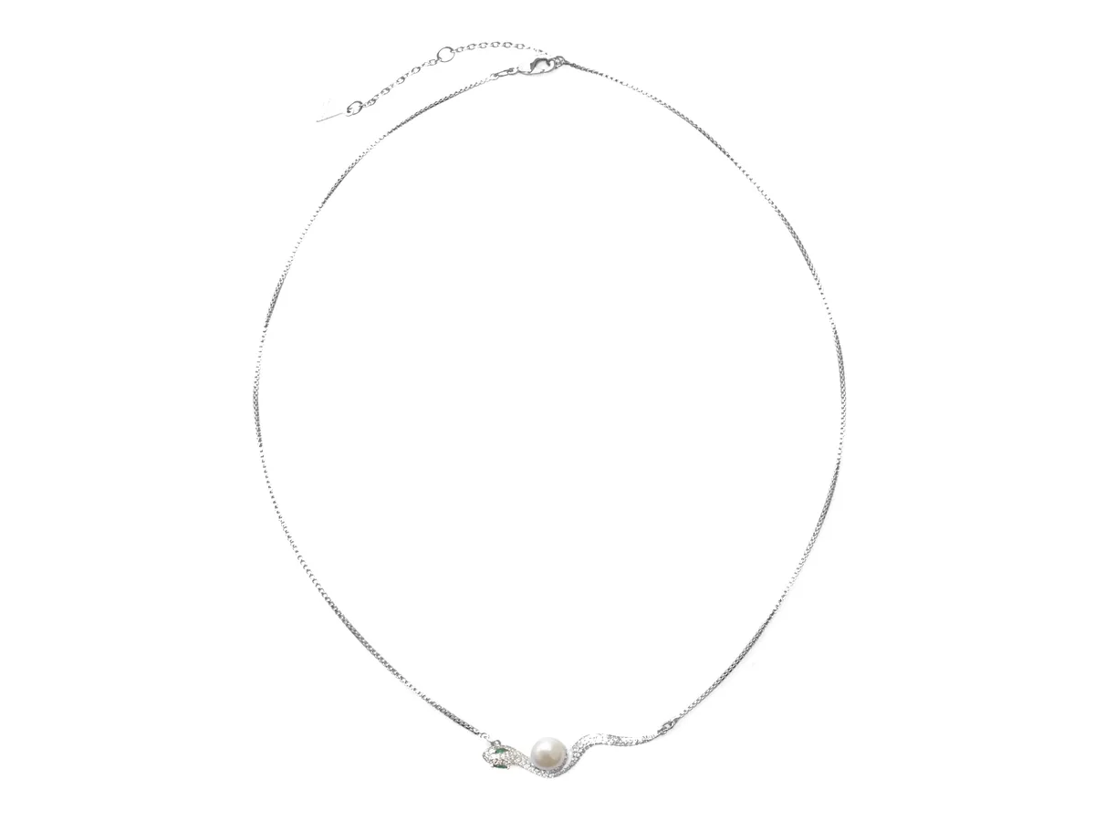 Colier Aldo Argintiu, Serpente 973, Din Metal