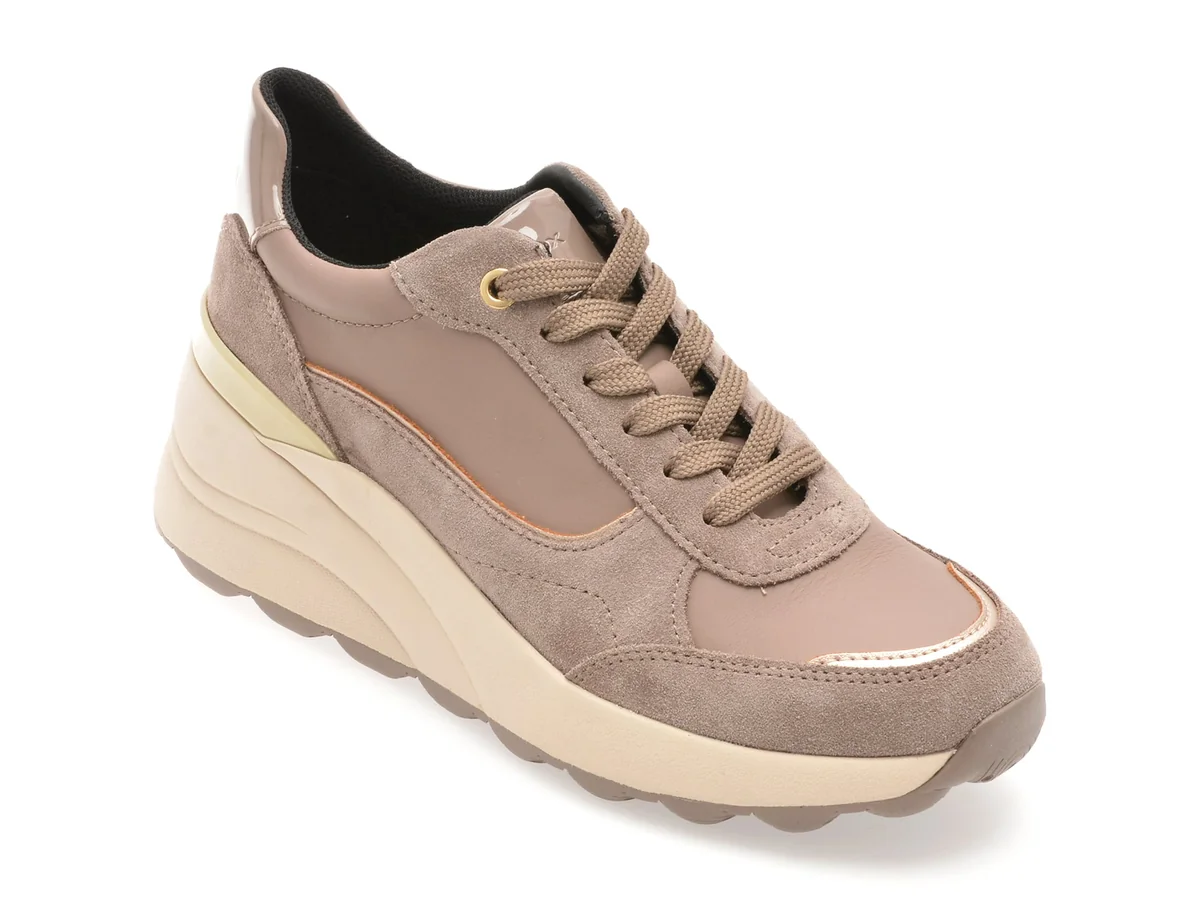 Pantofi Sport Geox Gri, D45WAA, Din Piele Întoarsă