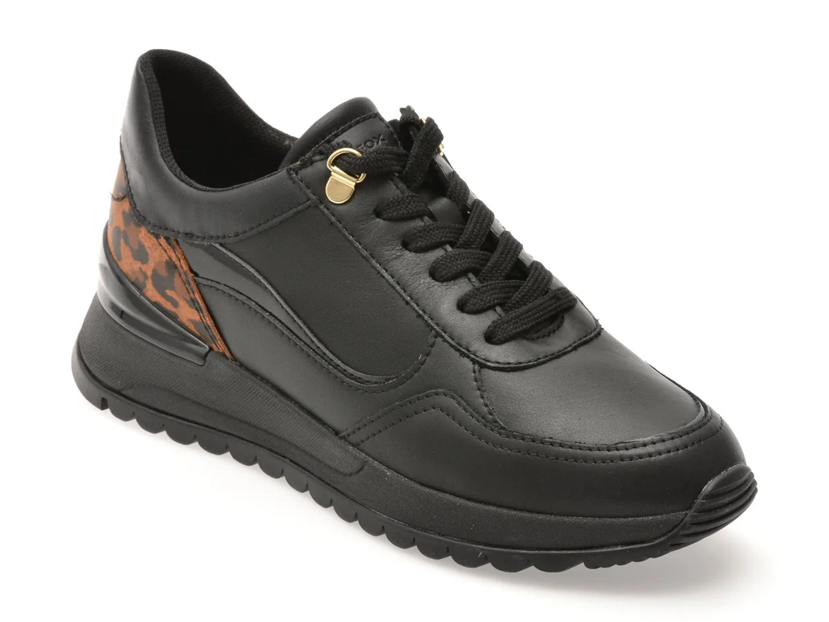 Pantofi Sport Geox Negri, D5600A, Din Piele Naturală
