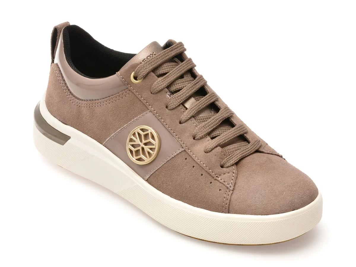 Pantofi Sport Geox Gri, D55QFA, Din Piele Întoarsă