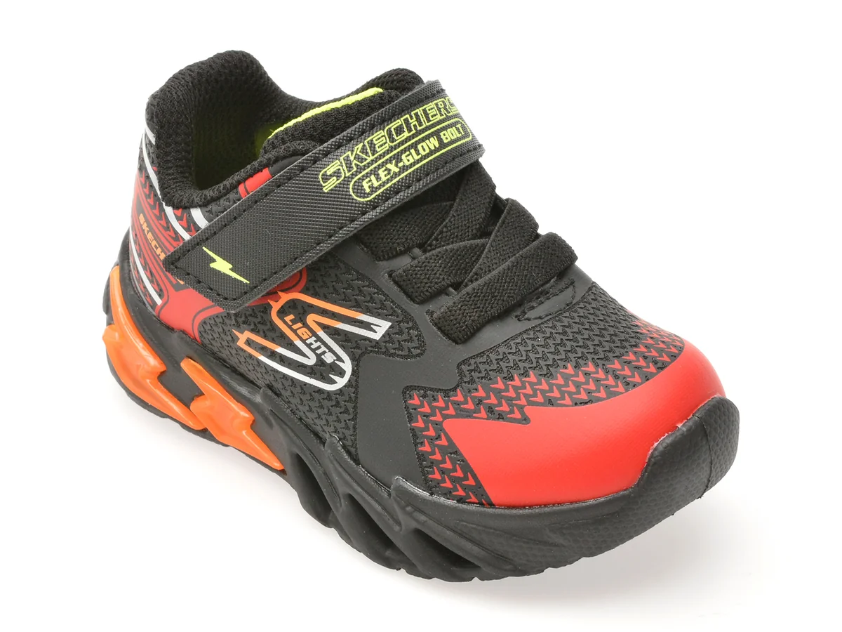 Pantofi Sport Skechers Negri, Flex-Glow Bolt, Din Material Textil