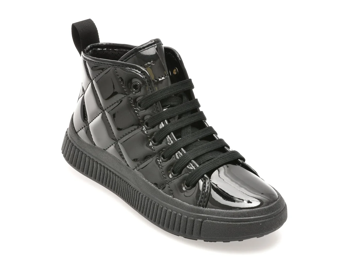 Ghete Geox Negre, J56M3F, Din Piele Ecologica Lacuita