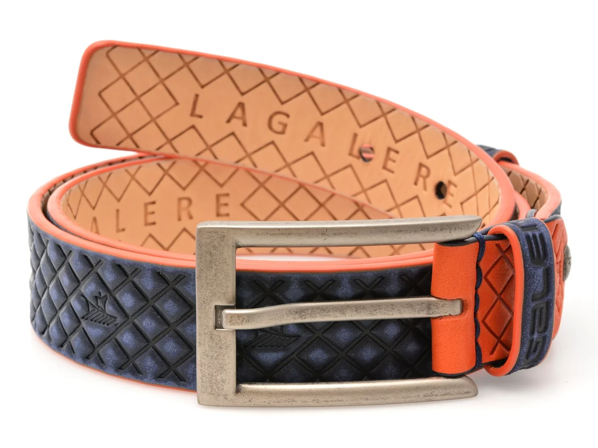 Curea La Galere Bleumarin, 4716, Din Piele Naturala