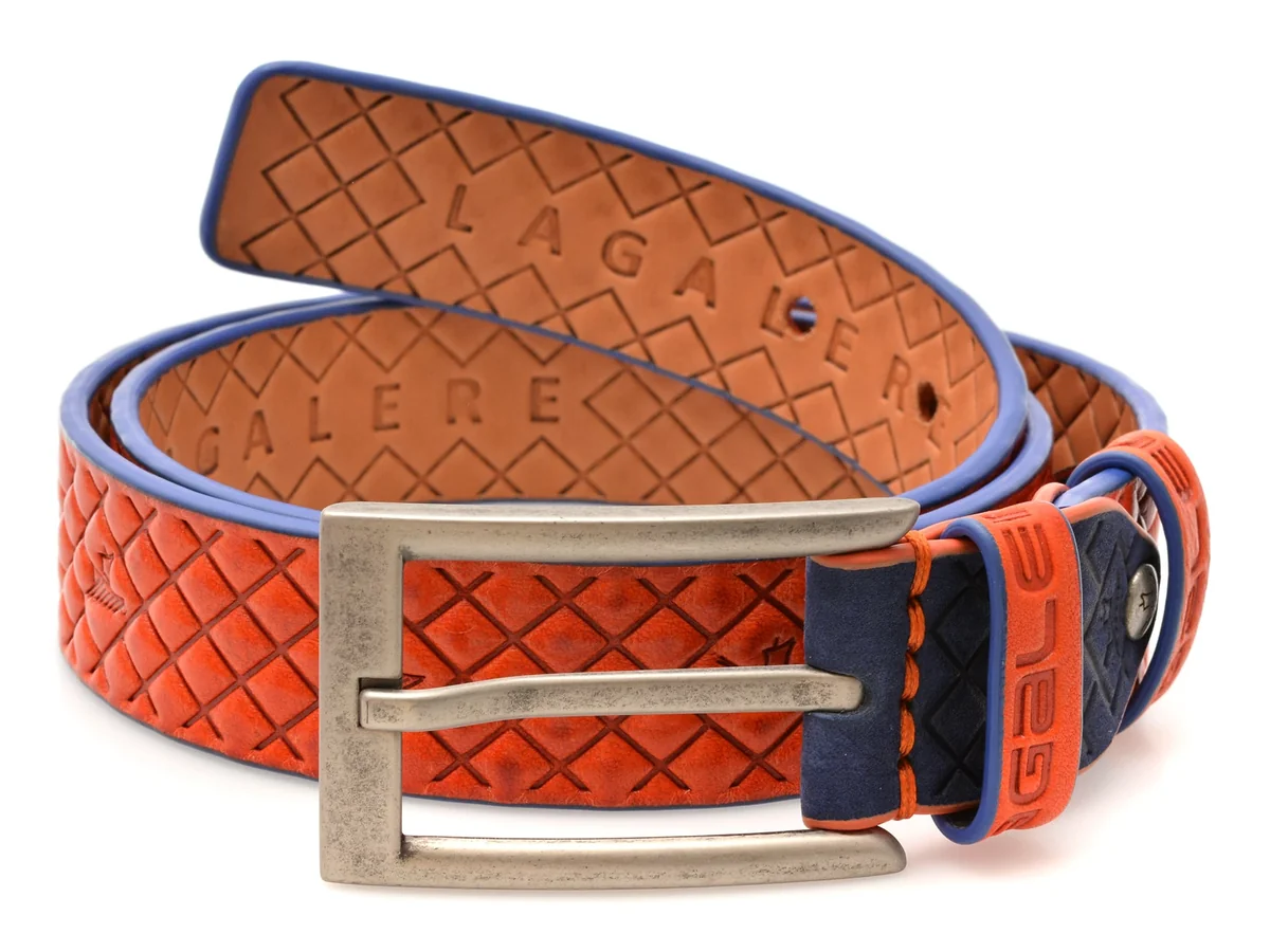 Curea La Galere Portocalie, 4716, Din Piele Naturala