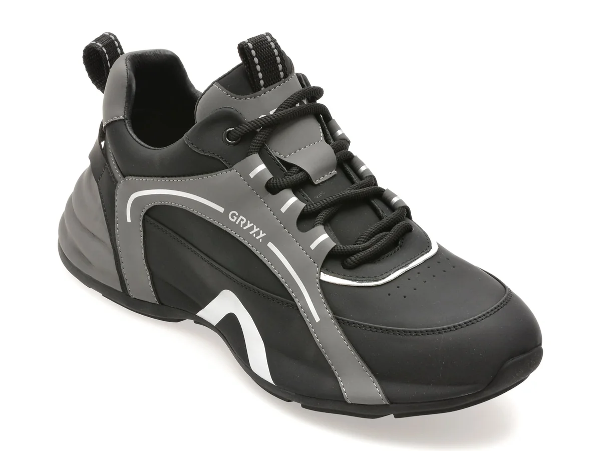 Pantofi Sport Gryxx Negri, 917063, Din Piele Naturala