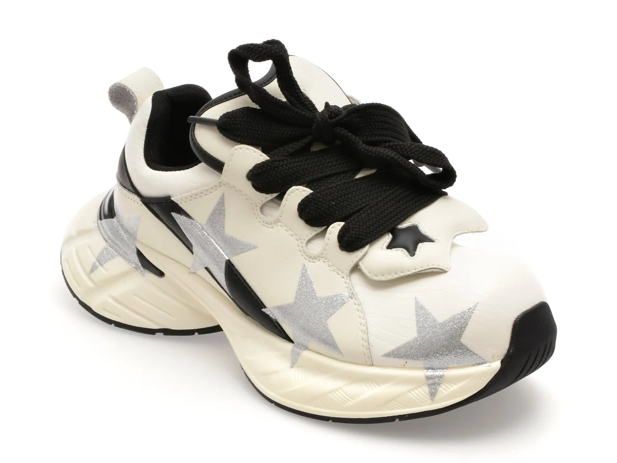 Pantofi Sport Gryxx Alb-Negru, 109216, Din Piele Naturală