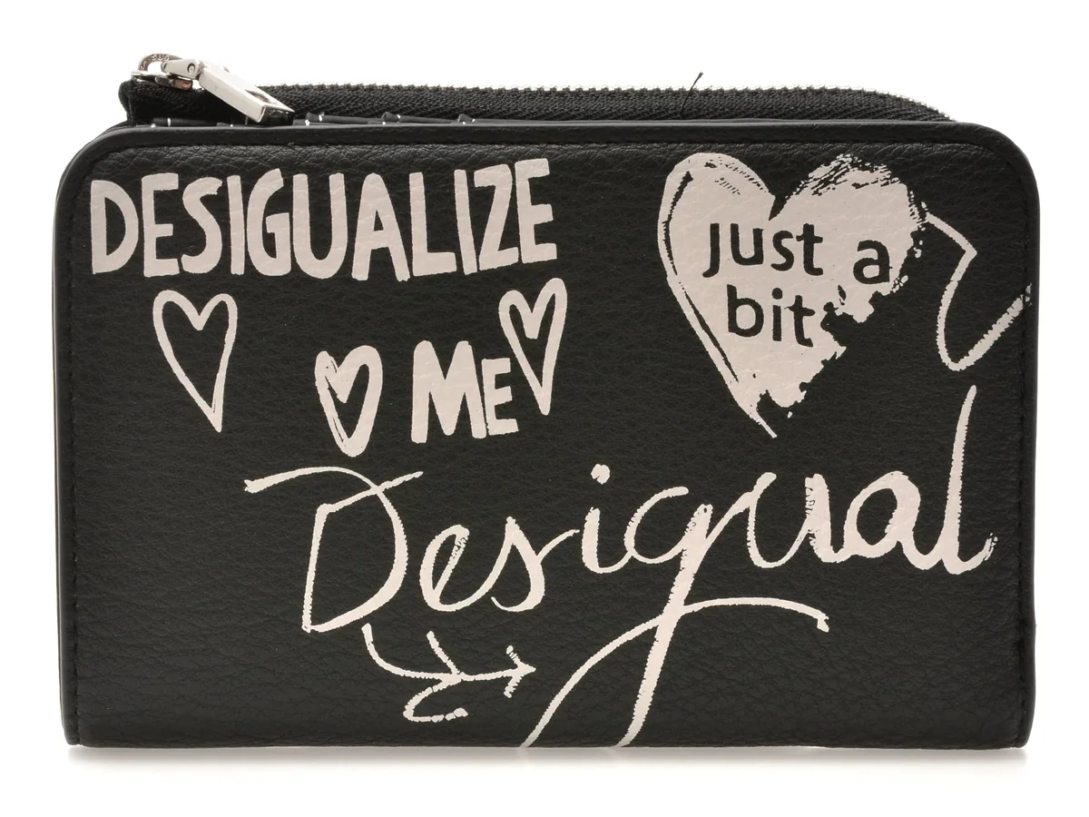 Portofel Desigual Negru, Wayp44, Din Piele Ecologică