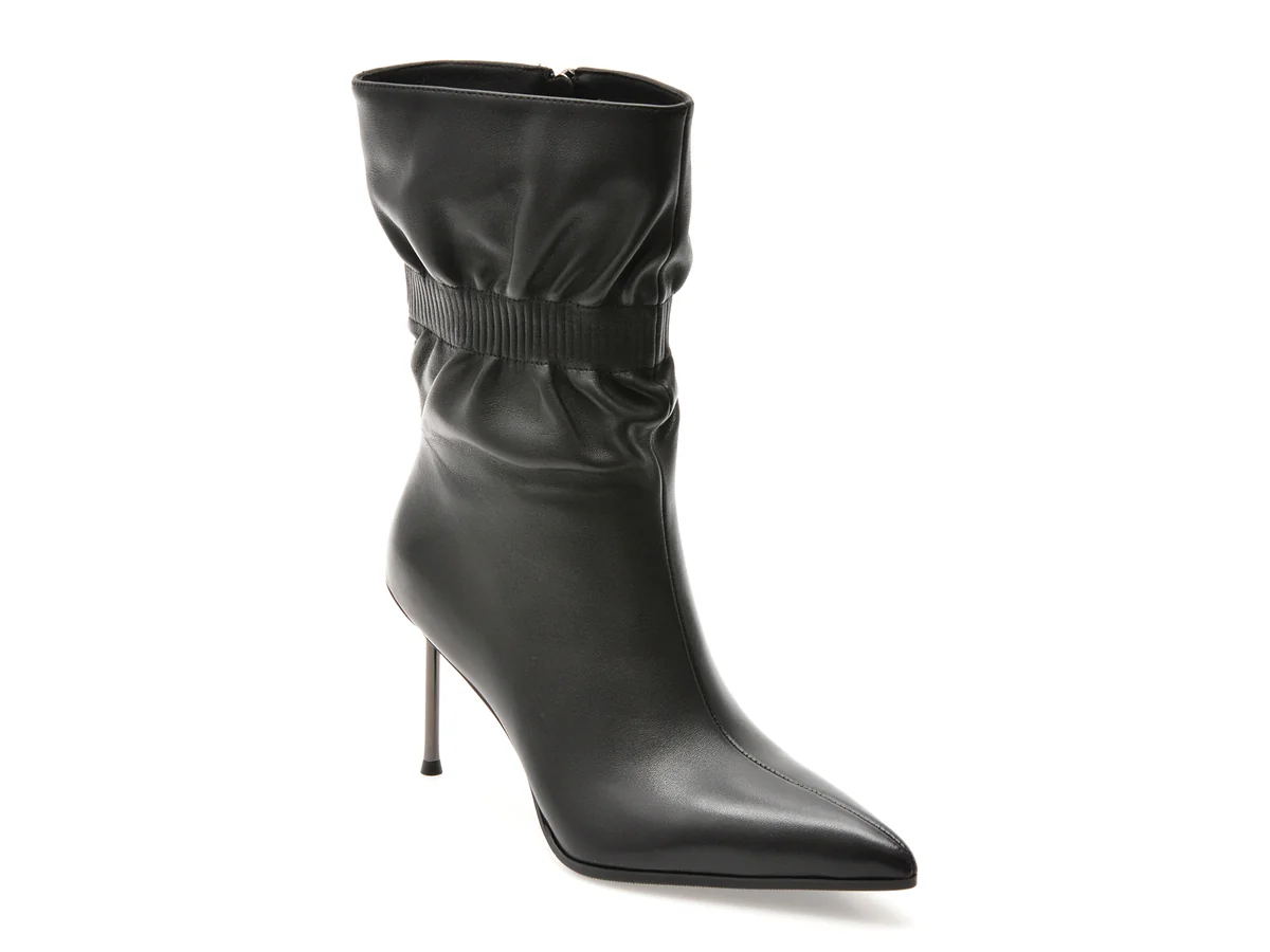 Botine Elegante Epica Negre M5A Din Piele Naturala