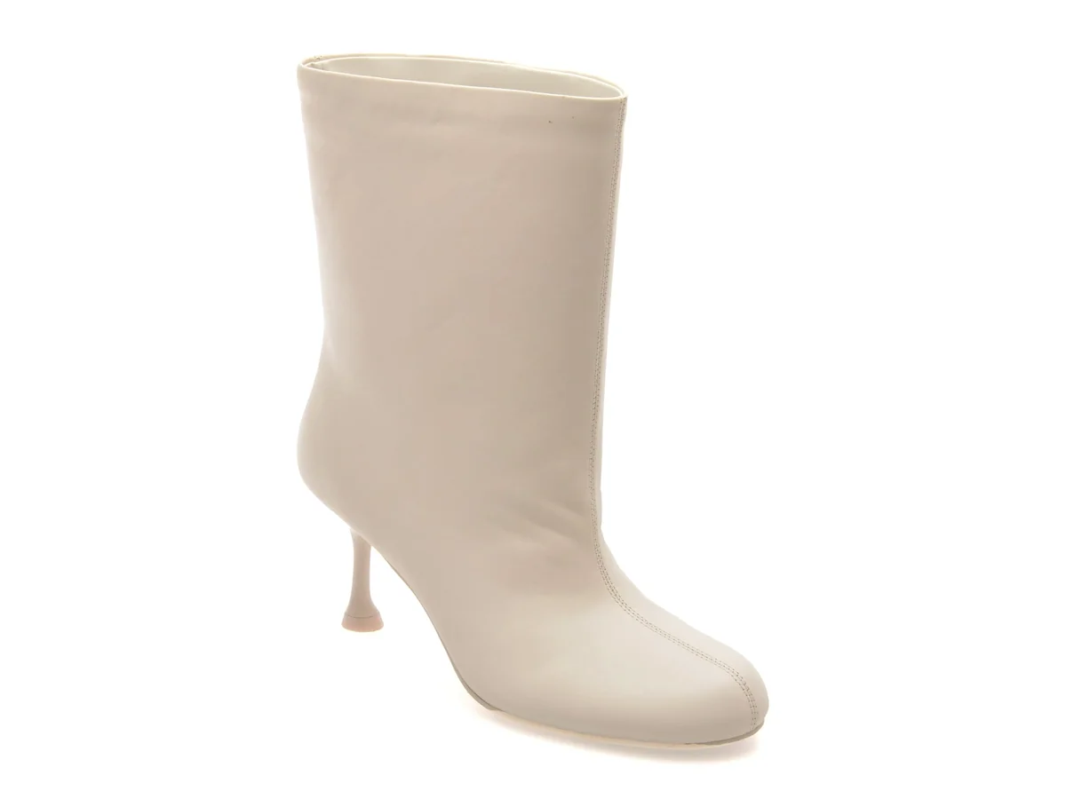 Botine Elegante Epica Premium Bej B004 Din Piele Naturala
