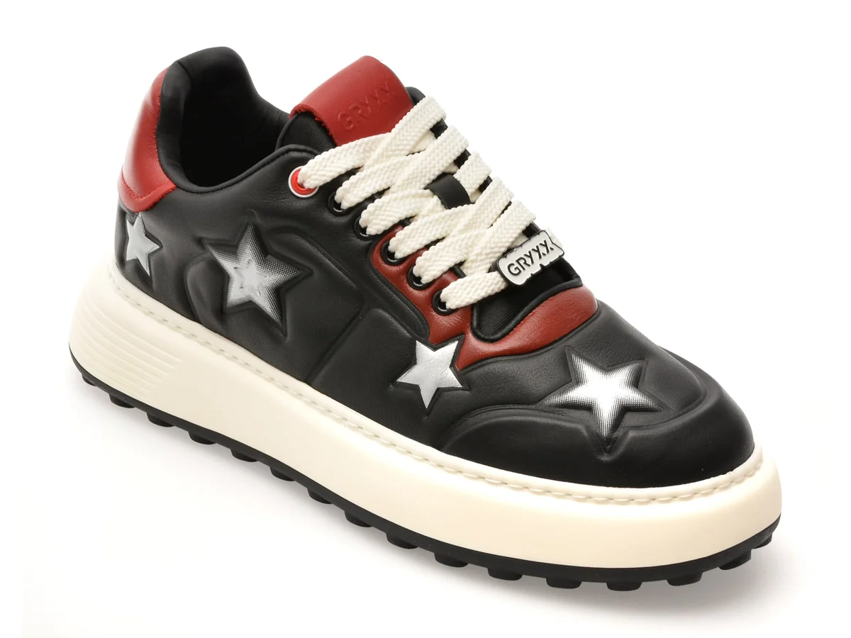 Pantofi Sport Gryxx Negri Ln53 Din Piele Naturală