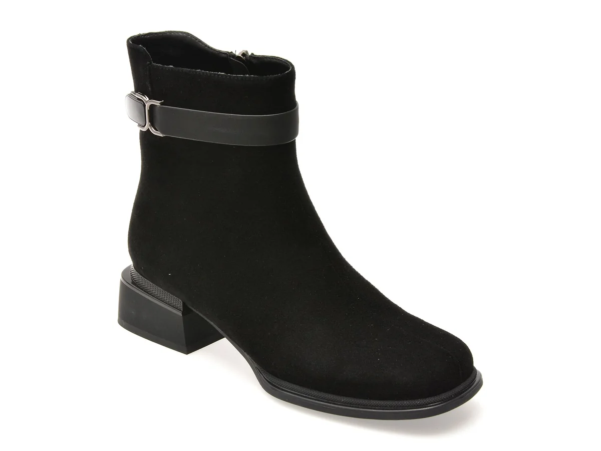 Ghete Aldo Negre At05 Din Piele Intoarsă