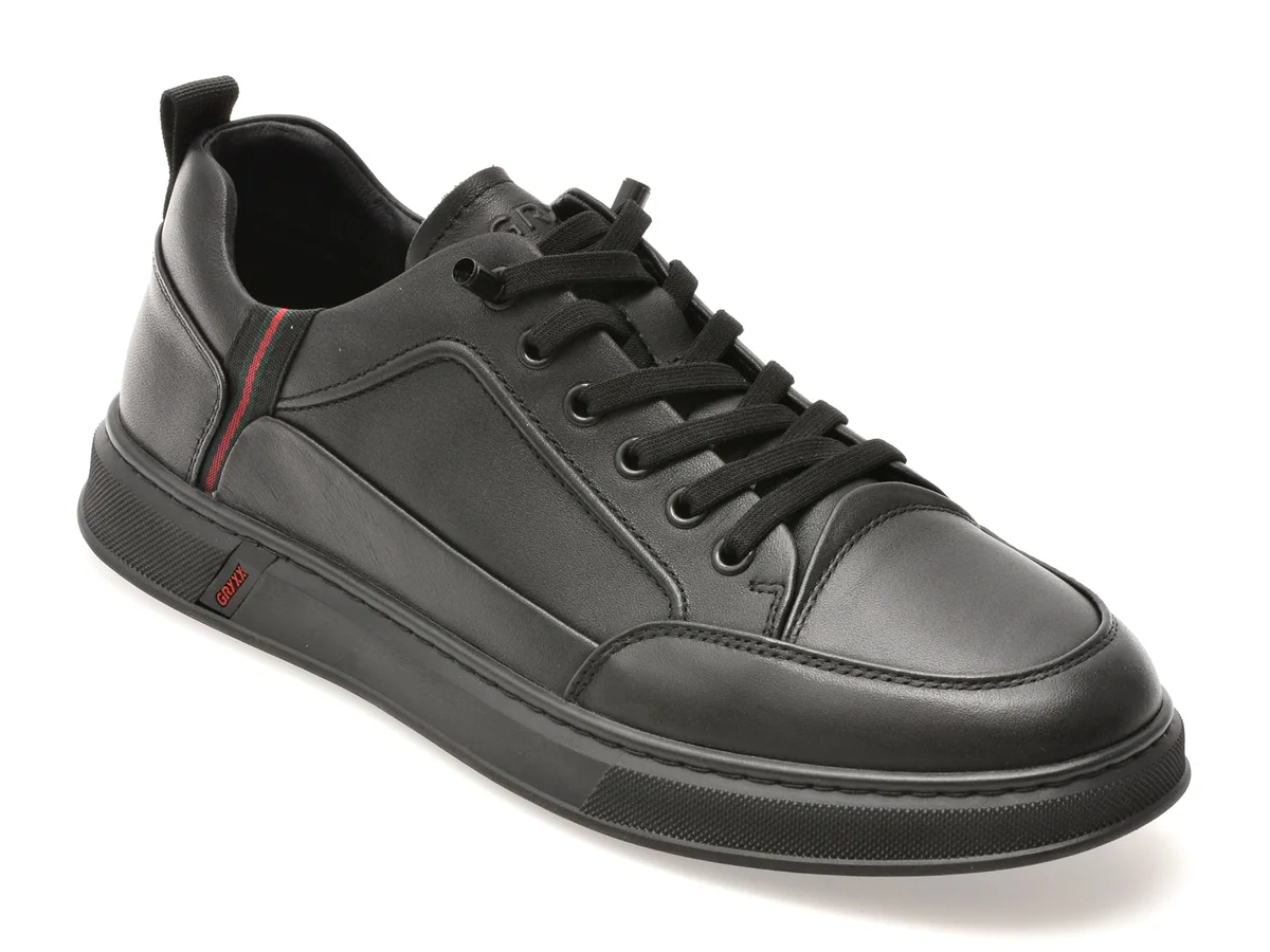 Pantofi Sport Gryxx Negri, LN47, Din Piele Naturală