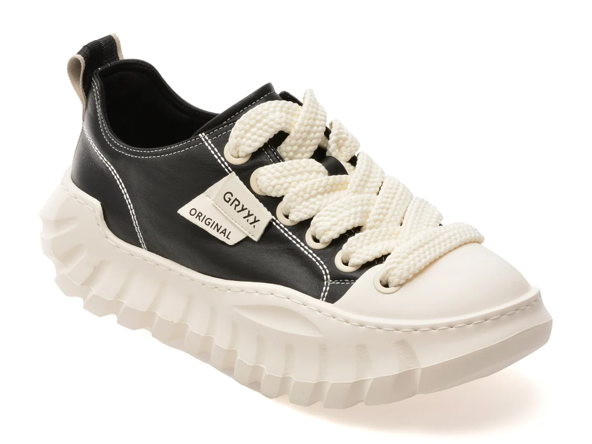 Pantofi Sport Gryxx Negri, Ln52, Din Piele Naturală