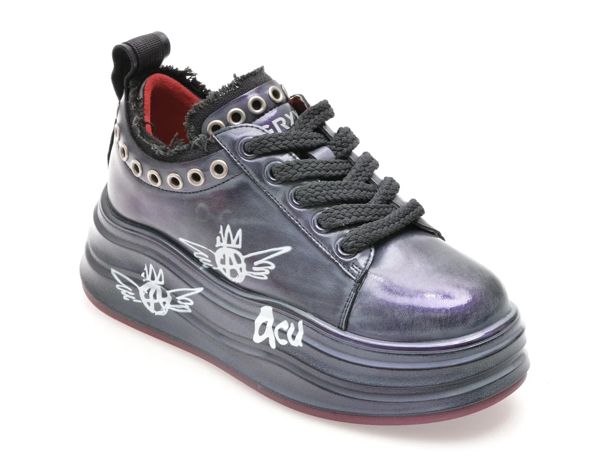 Pantofi Sport Gryxx Mov, 165, Din Piele Naturala Lacuita