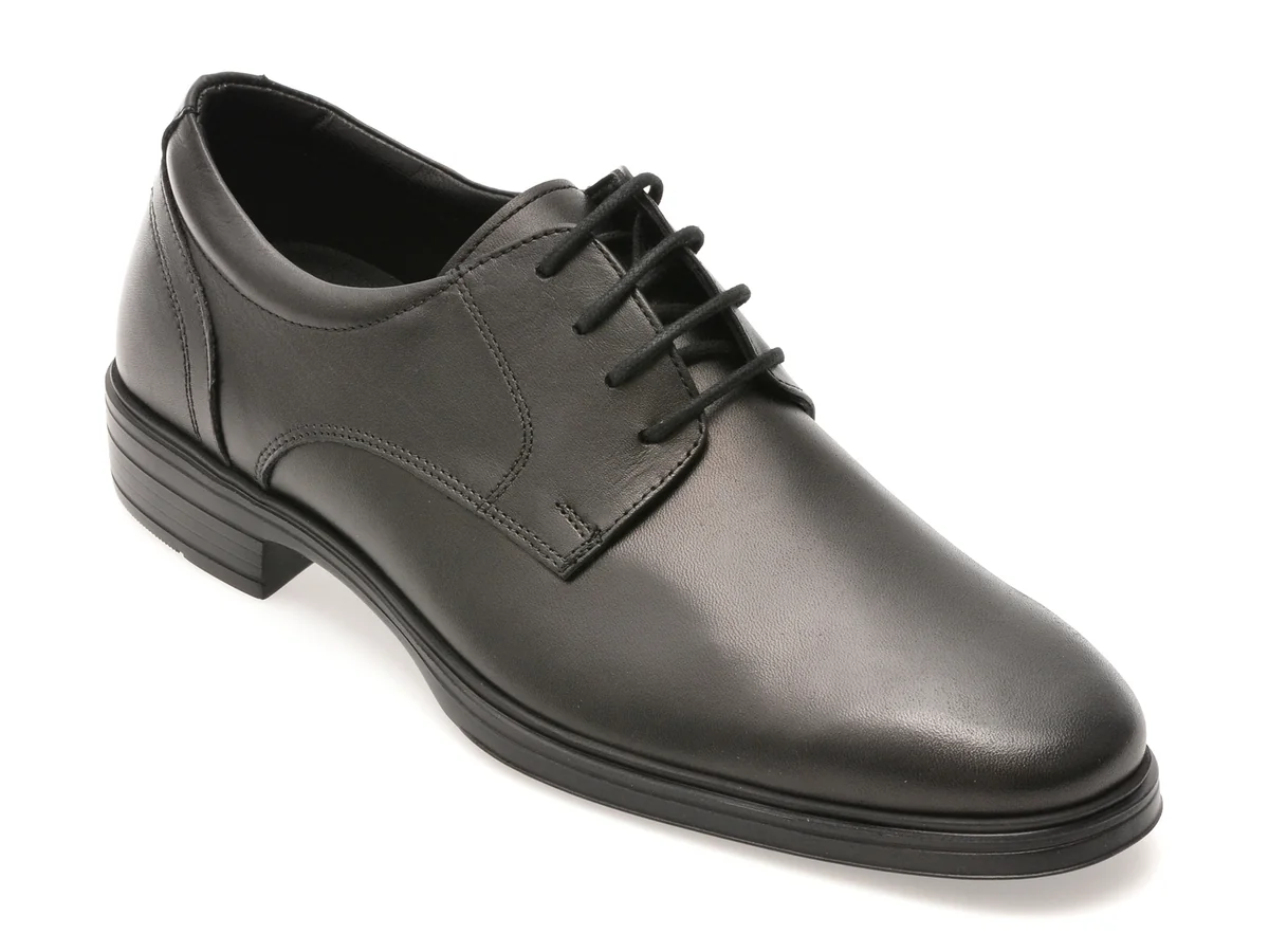 Pantofi Otter Negri, E300, Din Piele Naturală