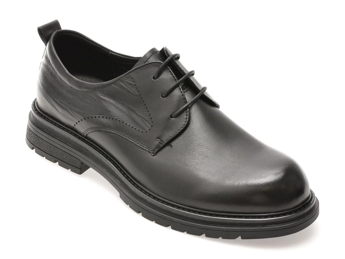 Pantofi Epica Negri, 9755, Din Piele Naturală