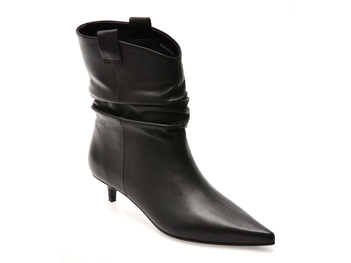 Botine Elegante Epica Premium Negre, H375R1, Din Piele Naturala