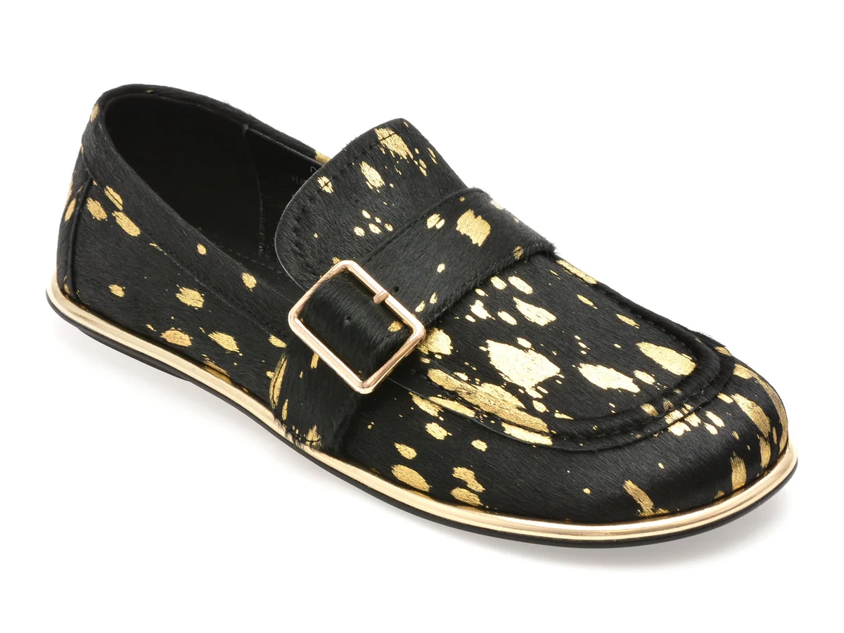 Pantofi Epica Premium Negri, HF1256, Din Piele Naturala