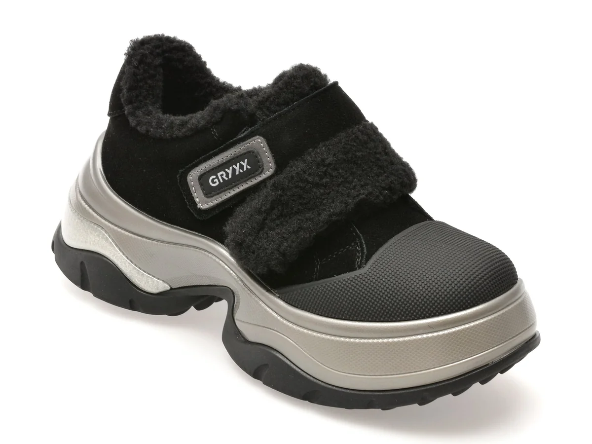 Pantofi Gryxx Negri 1681 Din Piele Întoarsă