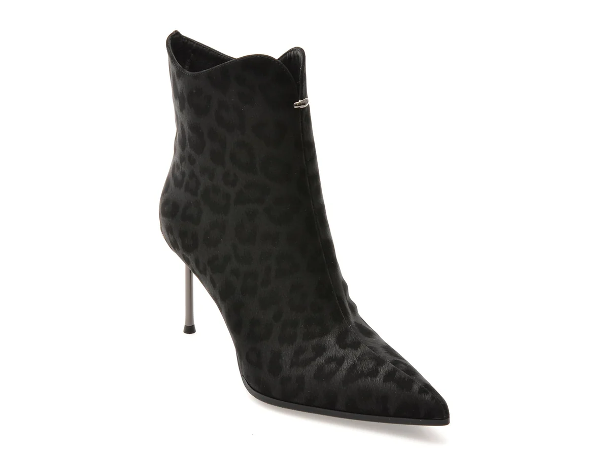 Botine Elegante Epica Negre, 202760, Din Piele Naturala