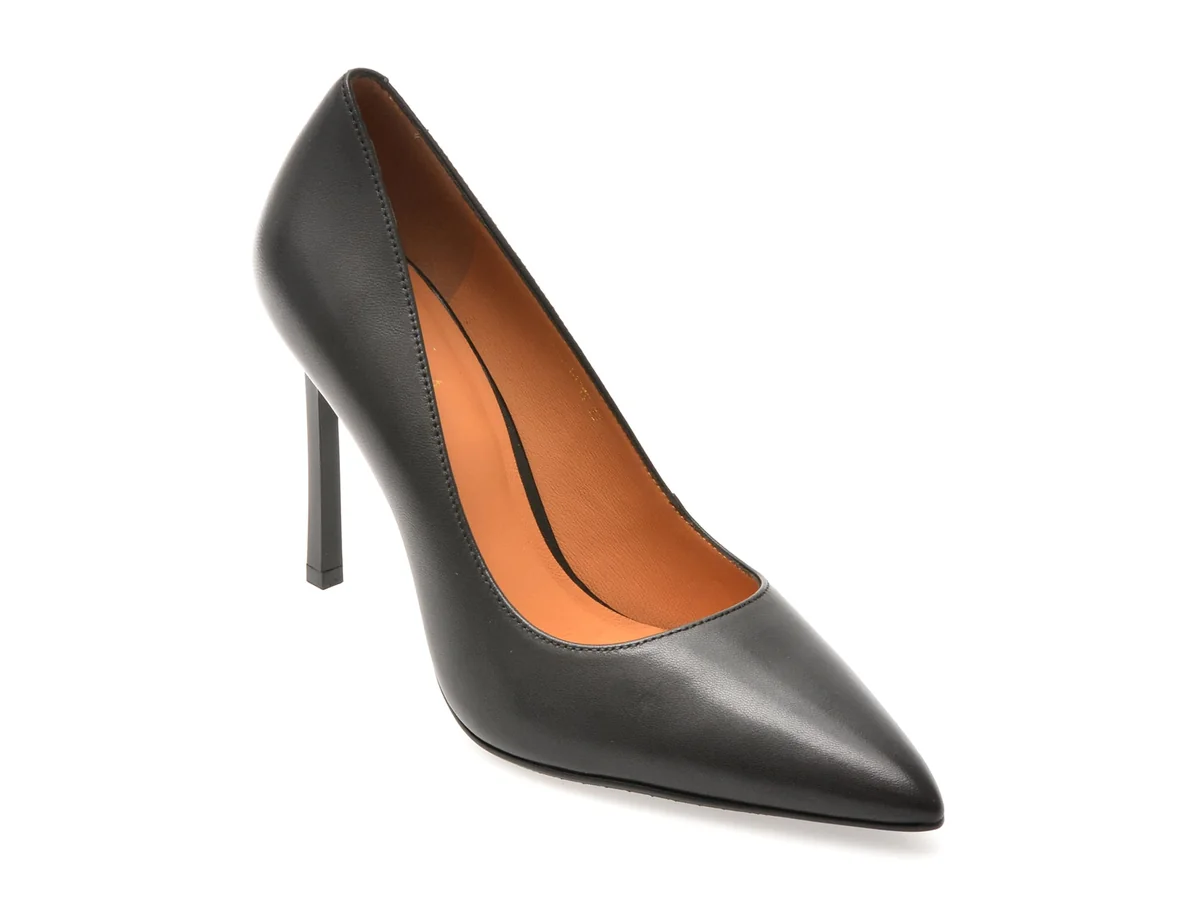 Pantofi Eleganți Epica Negri, E19070, Din Piele Naturală